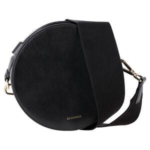 Jil Sander Small Drum Bag in Black Leather